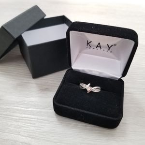 Princess Cut Diamond Promise Ring 10K White Gold